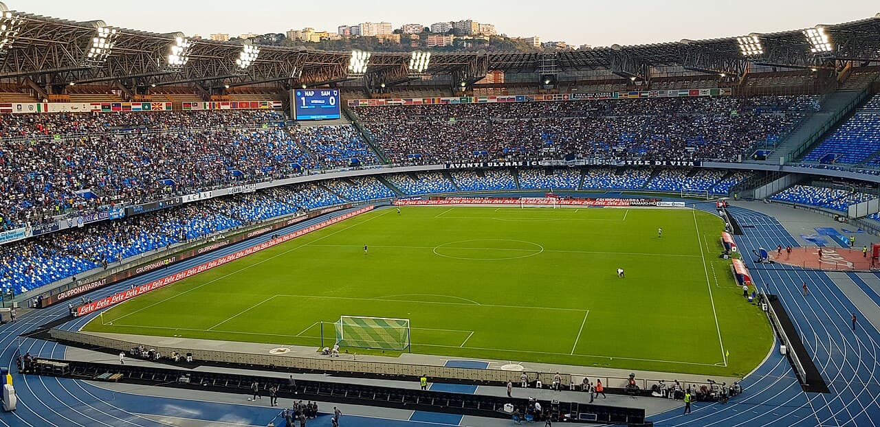 Lo stadio Diego Armando Maradona durante una partita di Serie A