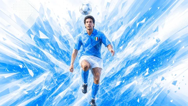 giocatore anni '90 in maglia azzurra, schegge chiare (04/09)